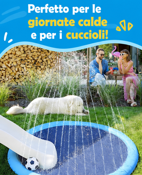 Piscina a Fontana per Cani - Tappetino Rinfrescante 1 Metro