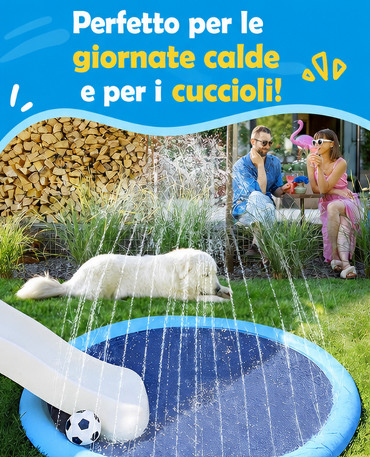 Piscina a Fontana per Cani - Tappetino Rinfrescante 1 Metro