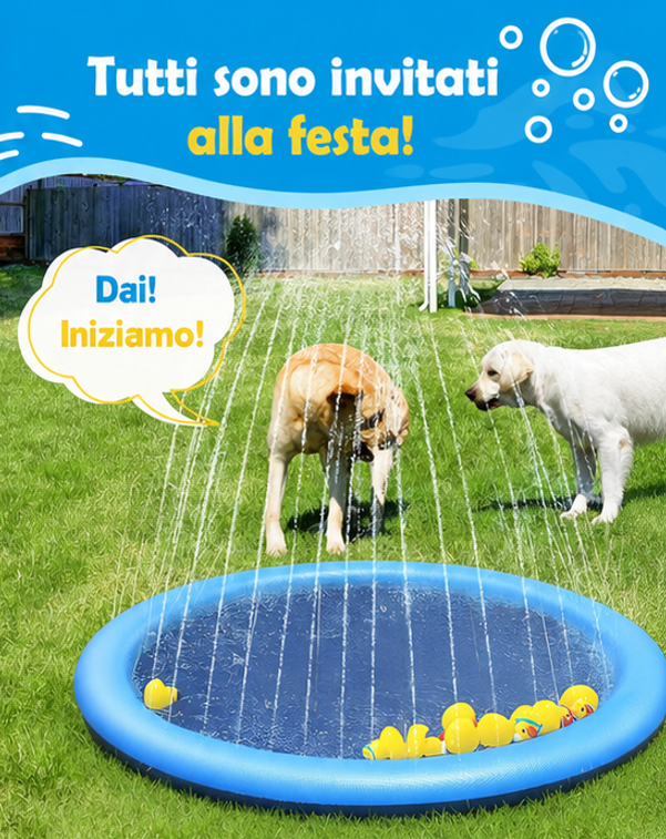 Piscina a Fontana per Cani - Tappetino Rinfrescante 1 Metro